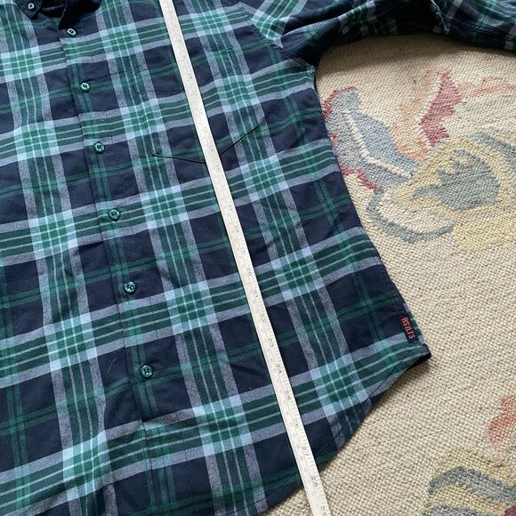 Rsvlts Borland Flannel Ned Flanders Medium Green Plaid Shirt - Picture 6 of 7